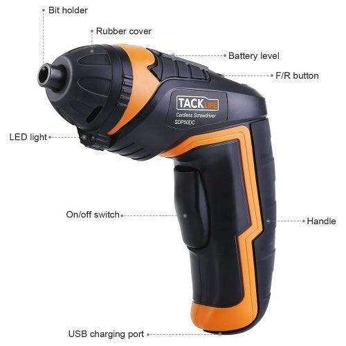 TACKLIFE 3.6V Electric Screwdriver, Cordless USB Rechargeable, 33pcs Driver Bits, - Toytexx TACKLIFE 3.6V Electric Screwdriver, Cordless USB Rechargeable, 33pcs Driver Bits, - Toytexx